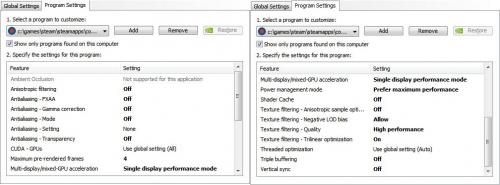 NVidia settings for Cliffs of Dover